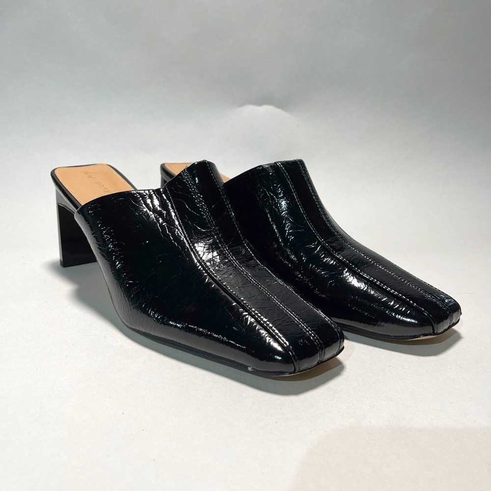 Circus NY by Sam Edelman Tamera Black Patent Leather Heeled Mule Womans 9.5M